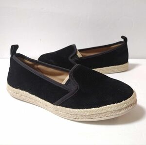 Clarks Azella Major Women’s 8.5 Black Suede Comfort Espadrille Flat Loafer NWT